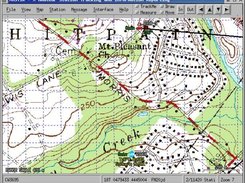 Weather station and mobile station on a DRG topographic map