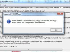 Sample after search for movies, episodes and music video files that XBMC failed to add.