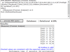  Financial Forensic OLAP (LMDQL) based on the probabilistic calculation Chi Squared, over XML-based documents