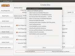 Advanced ISO9660 options available