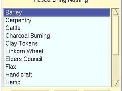 Research choices. (UI: Tcl/Tk; Game: Advances)