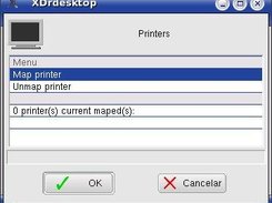 XDrdesktop v.1.2 Printer Map Menu