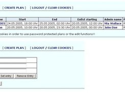 List of Plans, Entry form