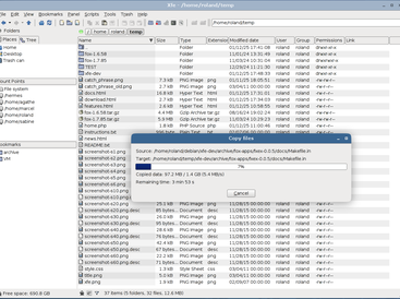 Xfe with progress dialog