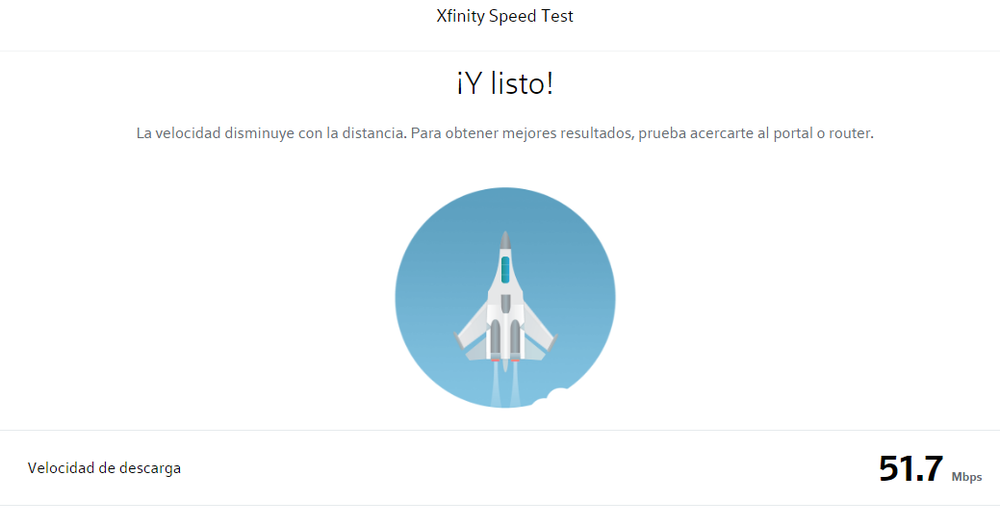 Xfinity Speed Test Screenshot 1