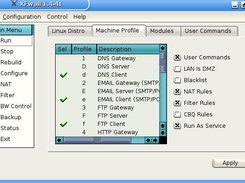 XFwall Firewall - Machine Profile Screen