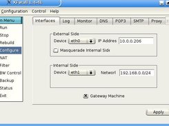 XFwall Firewall - Configuration Screen