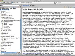 Online help of the XML-Security Plug-In