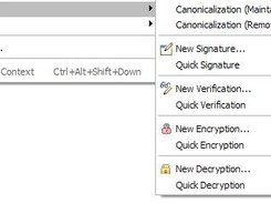 XML Security context menu