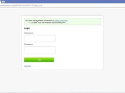Login screen