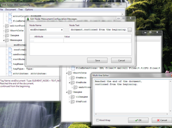 Main window, reference window, edit node form and multi-line editor (Windows 7)