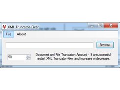 Showing the simple GUI interface for selecting the file and truncation amount.