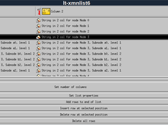 Example of XmNllist widget in tree mode.