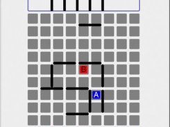 Blue player close to the other side, thus close to victory