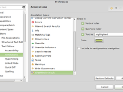 Annotation preference page