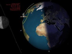 Magnified Earth and Moon with Satellites