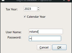 login dialog