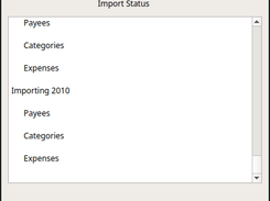 import/export status dialog