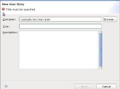 New Wizard for creating user stories