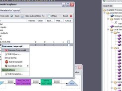 The XQuery editor is accessible via processor's context menu