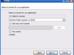 XRap Wizard License Page on Windows