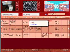 Table view with automatically linked entry