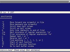 XVI 2.19 running in a terminal window with help buffer open