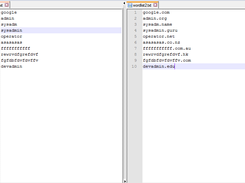 Wordlist Examples - Left is without TLD's and Right is with TLD's