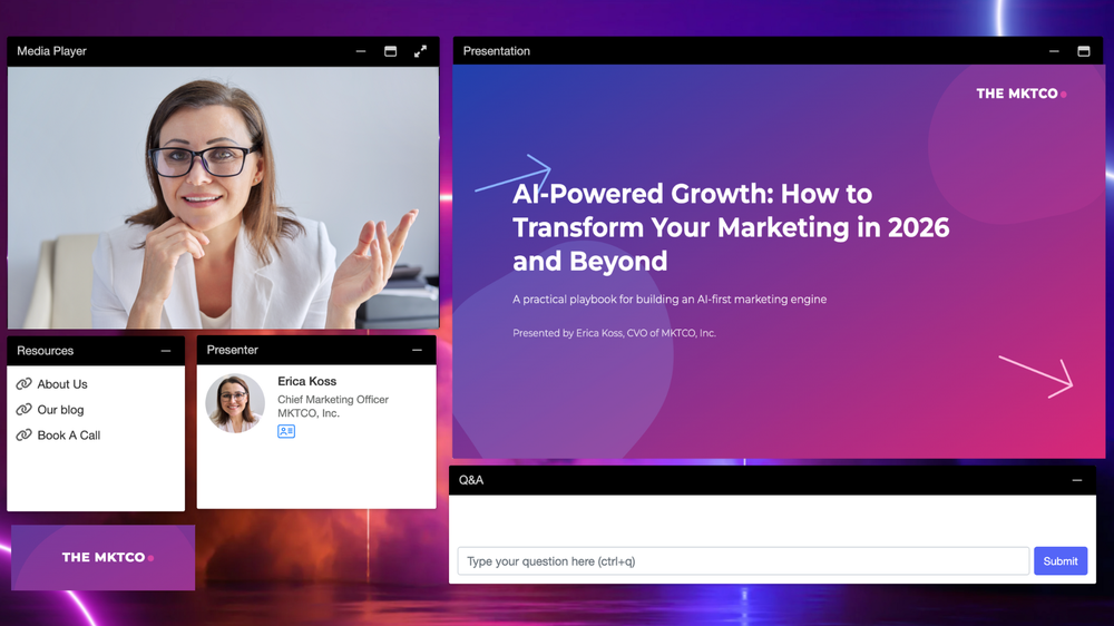 Give speakers a dynamic dashboard to control all aspects of the webinar, allowing them to focus on what they do best: presenting.