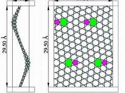 grain boundary in graphene with 57 point defect (side/top)