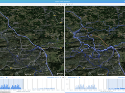 Split screen of traffic on German highway