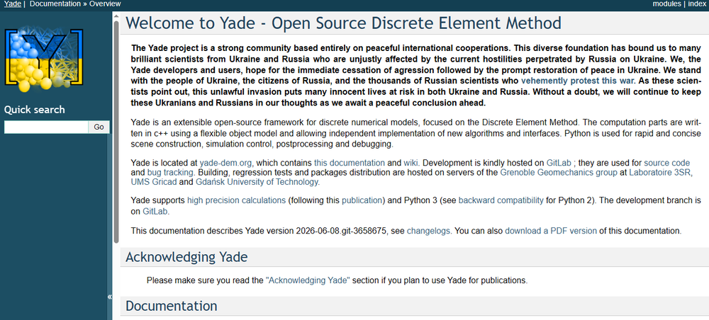 Yade Screenshot 1