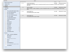 Schedule view, lists upcoming recordings