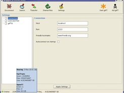 Settings - with statusbar tooltip showing network statistics