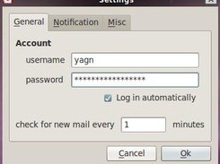 settings window