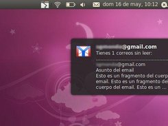 Ejemplo de notificación de correos nuevos