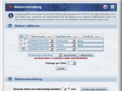 User management (showing german translation)