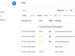 Yandex Cloud Logging Screenshot 1