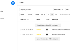 Yandex Cloud Logging Screenshot 1