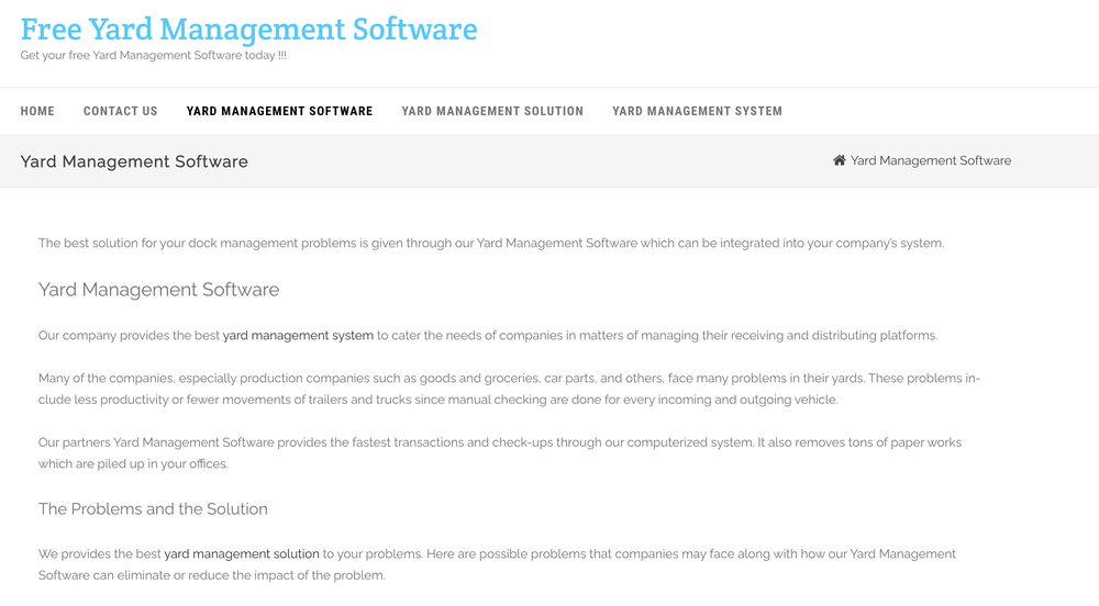 Free Yard Management Software Screenshot 1