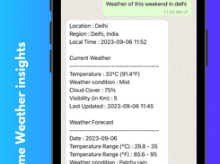 Weather Reports on WhatsApp from Yatter AI