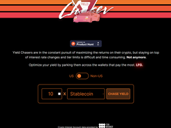 Yield Chaser home screen, asking for amount and type of crypto