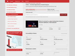 YOGA analyzing a published YouTube video and displaying technical checks, accessibility, reach and performance context