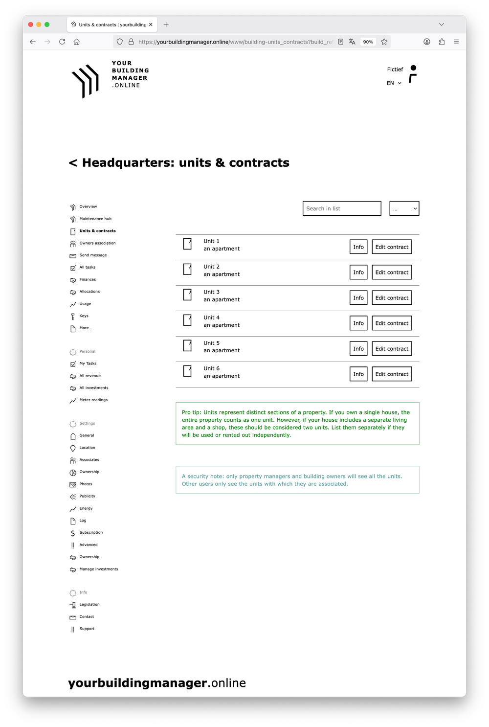 A view of the User Interface, focussing on efficiency and overview.