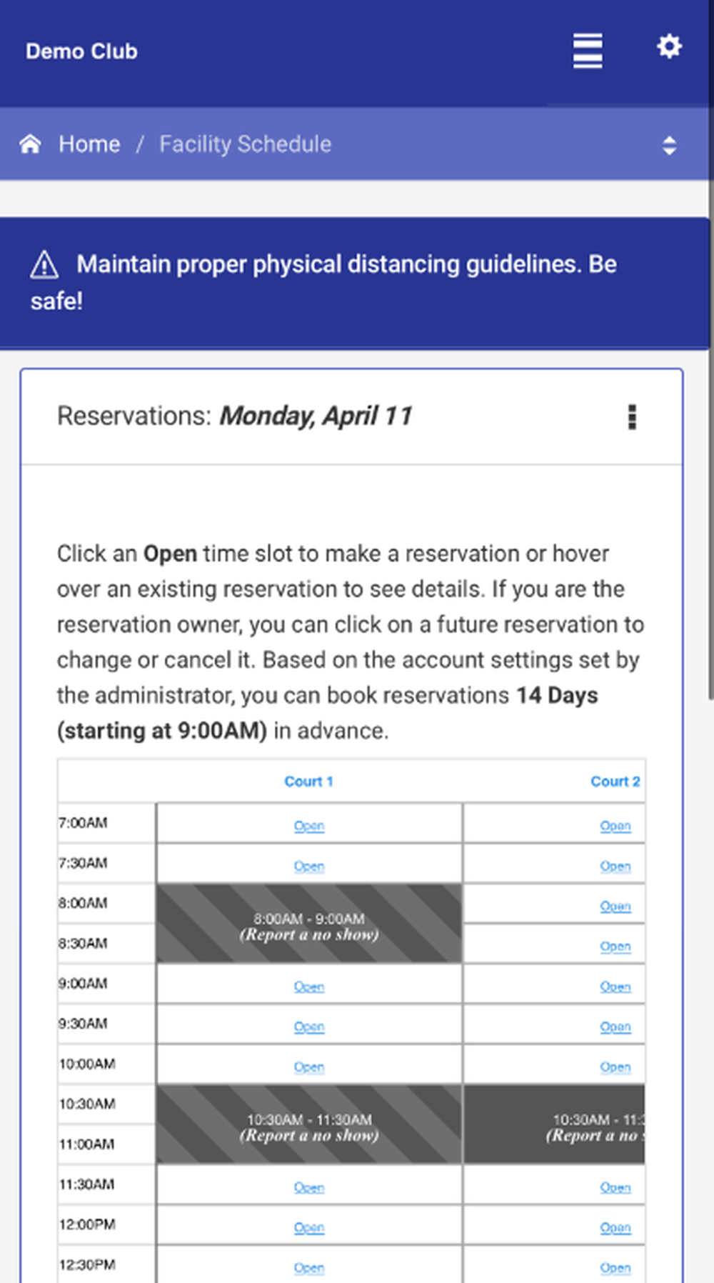 YourCourts.com Screenshot 1