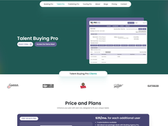 Talent Buying pro Web page Screenshot 