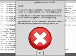An invalid URL error message