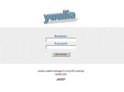 Screen where users can login to manage the content