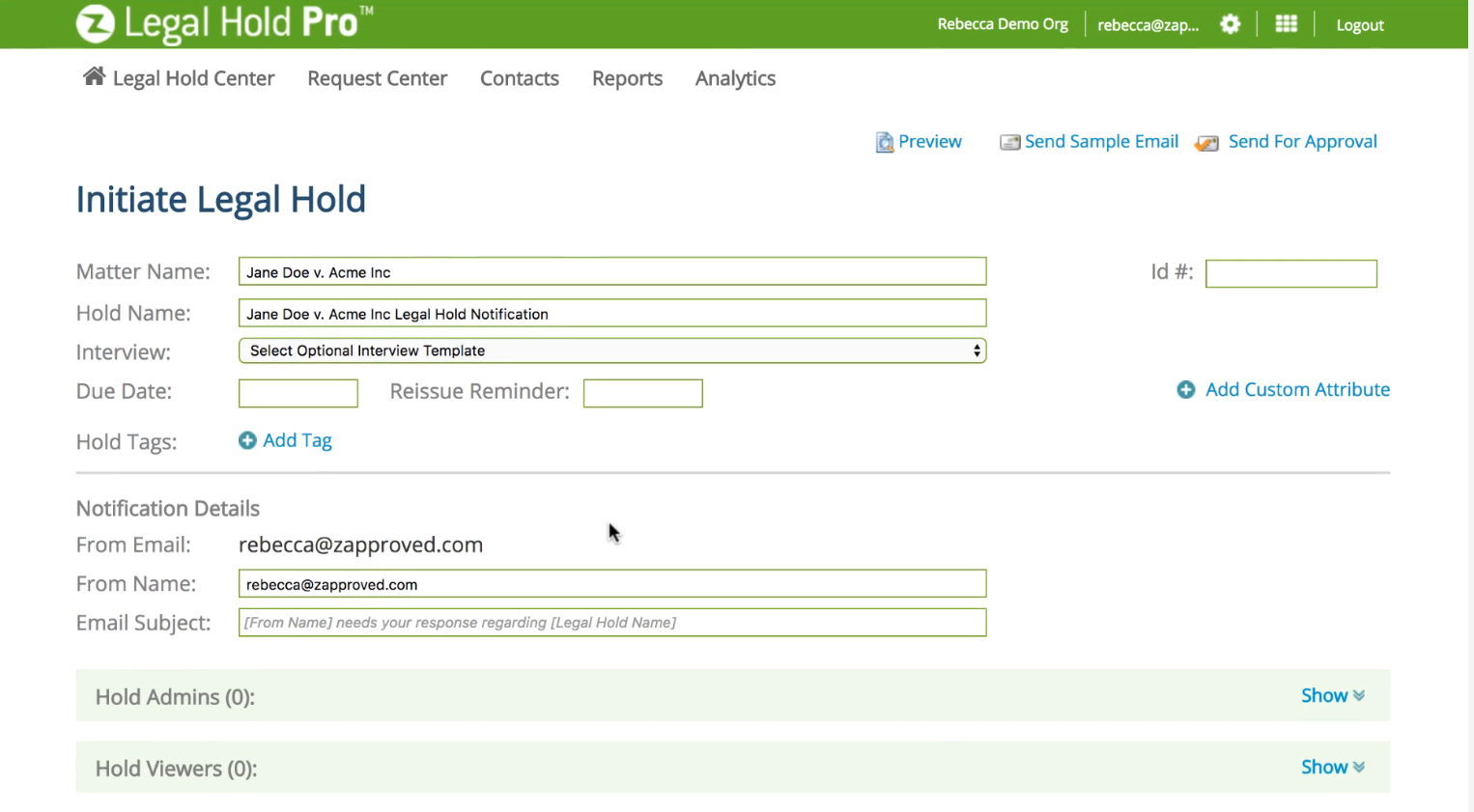 Zapproved product features
