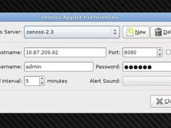 Zenoss tray applet configuration